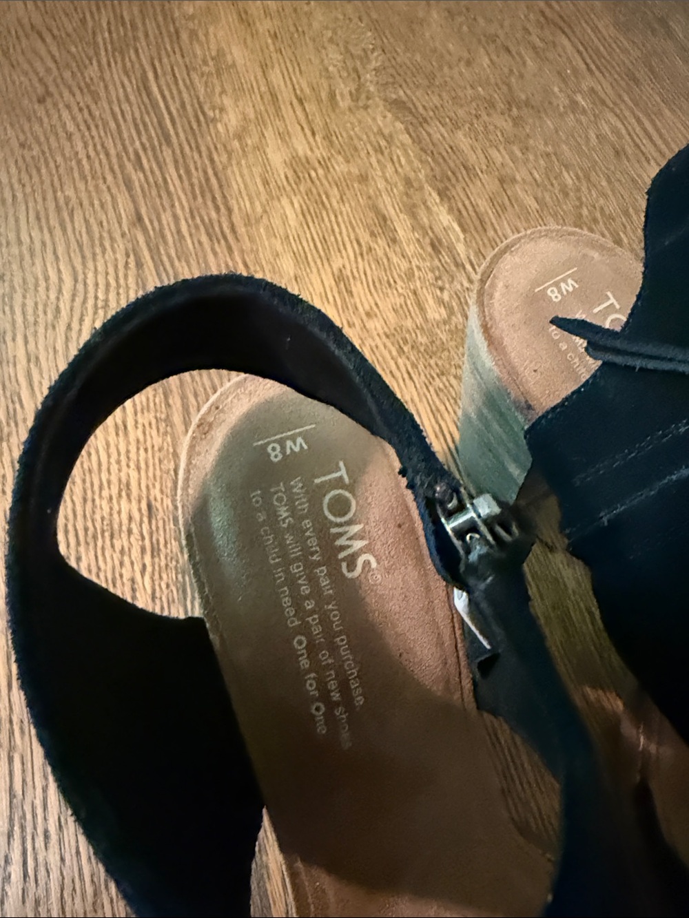 Toms Black Suede High Heel Sandals - Picture 2 of 5